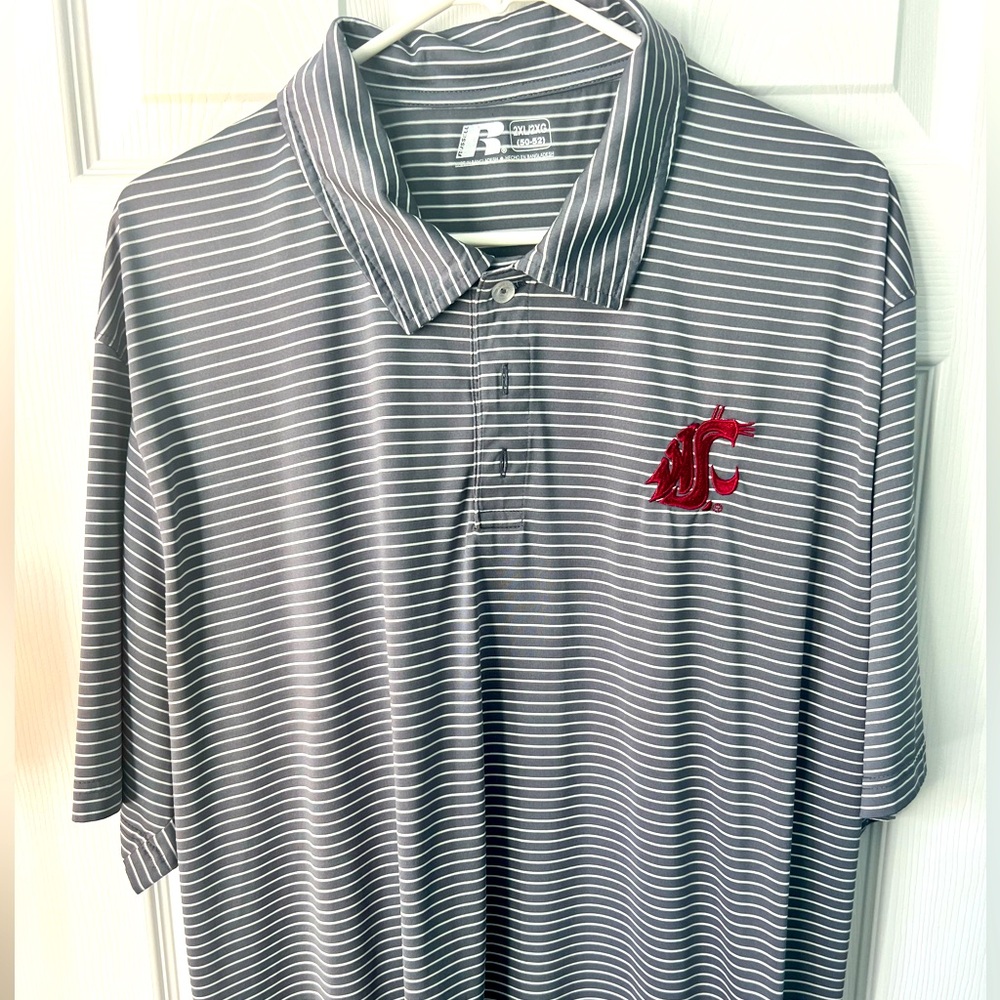 Washington State University golf polo shirt.